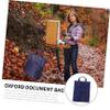 Blue Oxford File Organizer Bag with Handle view 3