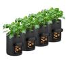 OPPOLIFE Potato Grow Bags with Flap Windows, Sturdy Fabric Pots with Handles, Black, 4-Pack view 1