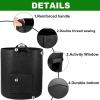 OPPOLIFE Potato Grow Bags with Flap Windows, Sturdy Fabric Pots with Handles, Black, 4-Pack view 2