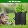 OPPOLIFE Potato Grow Bags with Flap Windows, Sturdy Fabric Pots with Handles, Black, 4-Pack view 3
