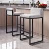 Velvet Bar Stools with Backrests, 65 cm, White, 2-Piece Set view 2