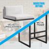 Velvet Bar Stools with Backrests, 65 cm, White, 2-Piece Set view 4