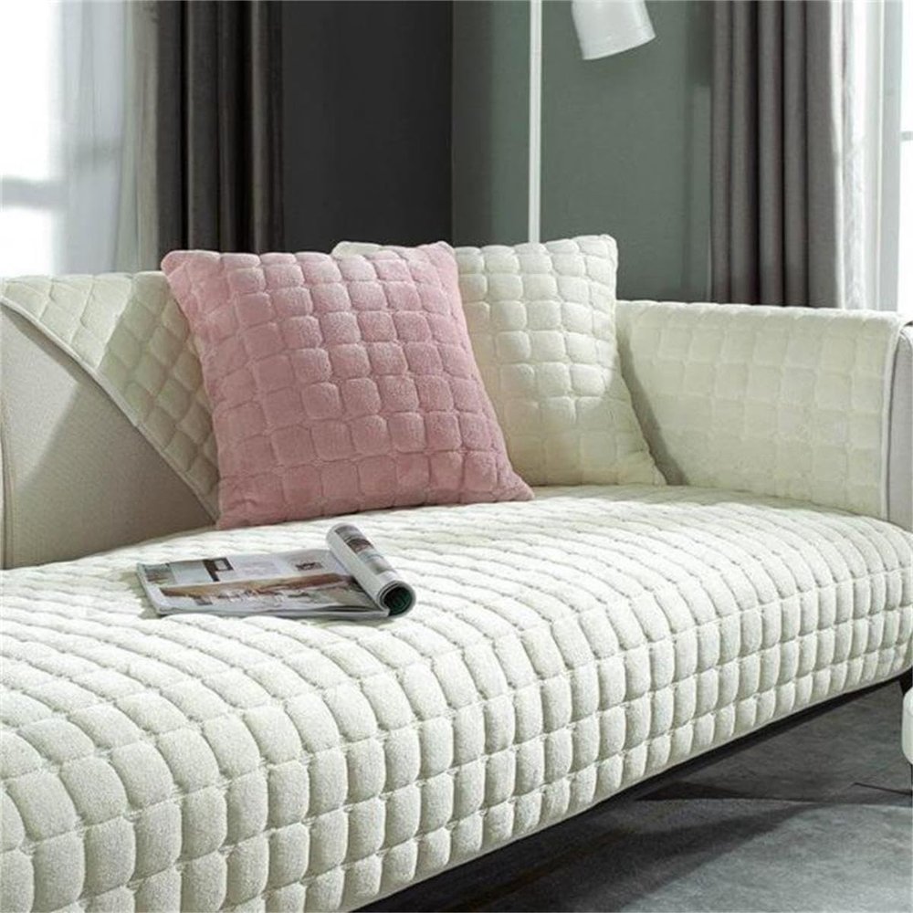 DIVONU Quilted Flannel Sofa Cover, Non-Slip
