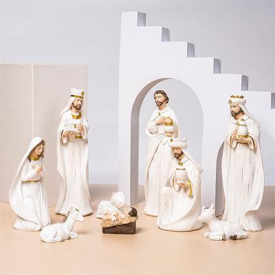 MINGZHE Christmas Nativity Set, Resin Figurines, Multicolor