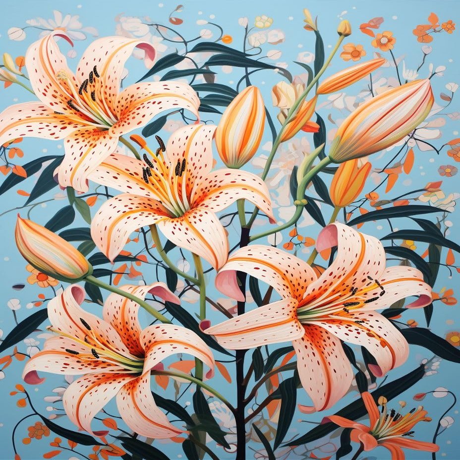 MIRONS Cross-Stitch Kit, Beautiful Lily Bouquet, D, 40 x 50 cm, 11CT