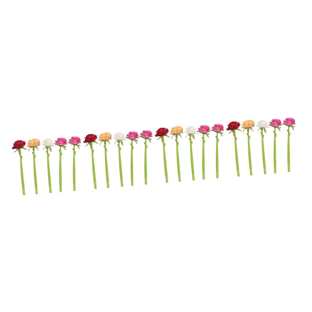 MAGICLULU 20-Piece Artificial Flower Ballpoint Pens, Creative Silicone Writing Pens, Assorted Colors