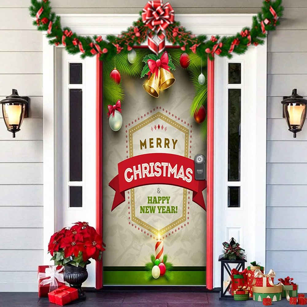 Christmas Santa Door Cover, 93 x 201 cm, Hanging Banner, Variant C, One Size