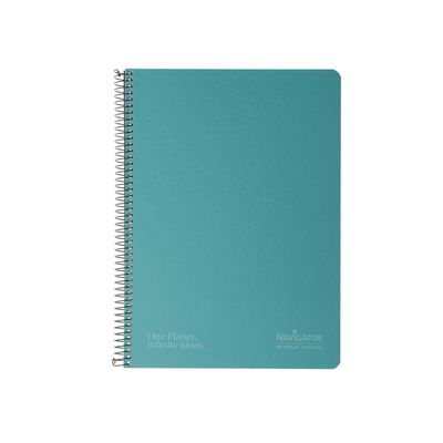 Navigator | A4 Hardcover Notebook | Green | 4 x 4 mm Grid | Soft Cardboard Cover | 80 Sheets, 80 gsm | Coil-Lock Spiral Binding | Premium Writing Paper