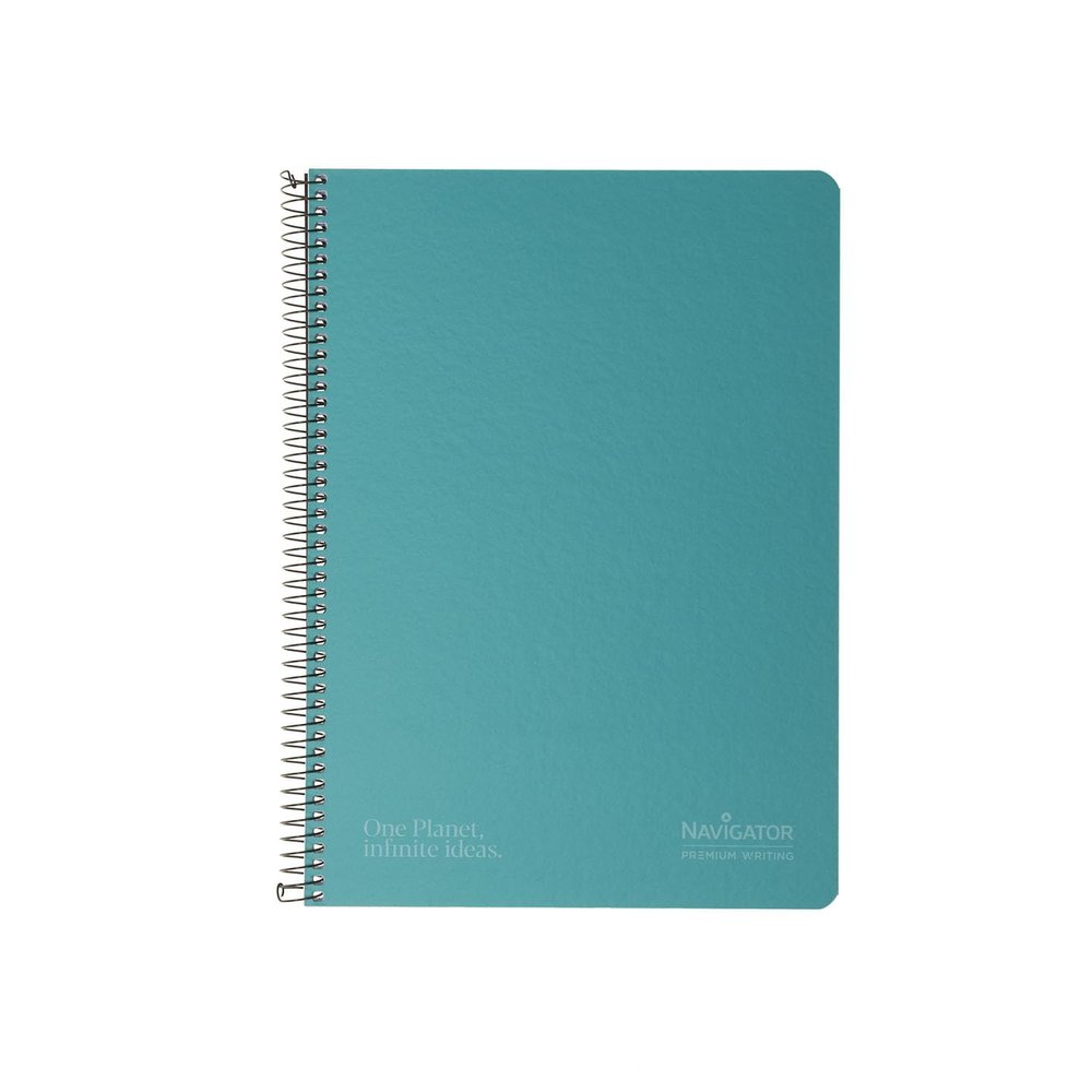 Navigator | A4 Hardcover Notebook | Green | 4 x 4 mm Grid | Soft Cardboard Cover | 80 Sheets, 80 gsm | Coil-Lock Spiral Binding | Premium Writing Paper