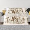 ObabO Western Desert Cactus Cowboys Ultra-Soft Flannel Blanket view 1