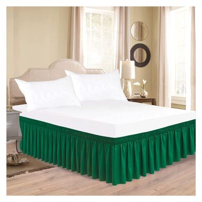 Classic Thick Ruffled Bed Skirt, Dark Green, Queen 150 x 200 x 38 cm