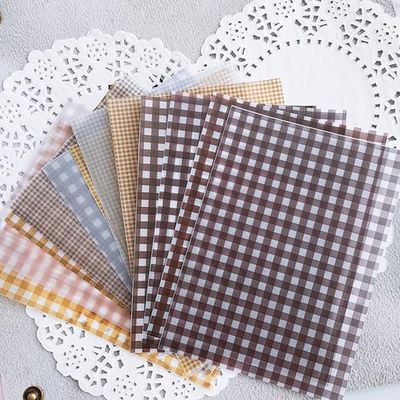 DUNSBY Vellum Paper Sample Pack, 12 Pieces/Set, Color Grid Dot Basic Patterns, for Scrapbooking, Happy Planner, Card Making, and Junk Journaling (Brown)