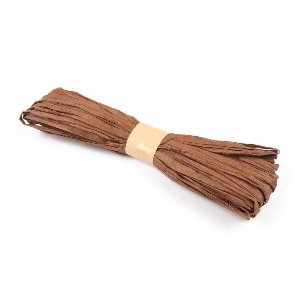 Wambere 40 m Natural Raffia Ribbon, Coffee