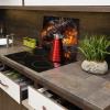SMTDeco Stove Cover 70 × 52 cm, Tempered ESG Glass, Scratch-Resistant & Non-Slip, Splash Guard & Cutting Board for Induction/Ceramic Cooktops, 1-Piece, Magma Orange Design view 3