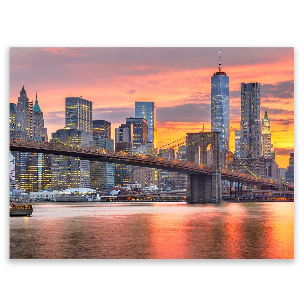 SMTDeco Stove Cover 70 × 52 cm – Extra Counter Space, Splash Guard & Cutting Board, Tempered Glass, Scratch-Resistant, for Induction/Ceramic Cooktops, 1-Piece, Orange City Bridge Design