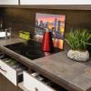 SMTDeco Stove Cover 70 × 52 cm – Extra Counter Space, Splash Guard & Cutting Board, Tempered Glass, Scratch-Resistant, for Induction/Ceramic Cooktops, 1-Piece, Orange City Bridge Design view 3