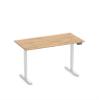Ergolutions Primus Desk, White Frame, 1600 x 800 x 25 mm Oak Top, Electric Height-Adjustable Standing Desk, 125 kg Capacity view 1
