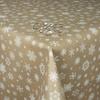 Beige Rectangular Christmas Oilcloth Tablecloth with Snowflakes, 80 x 430 cm, Washable view 1