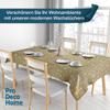 Beige Rectangular Christmas Oilcloth Tablecloth with Snowflakes, 80 x 430 cm, Washable view 2