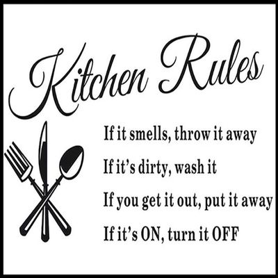 AGDeko Wooden Sign 40 x 30 cm, Kitchen Rules