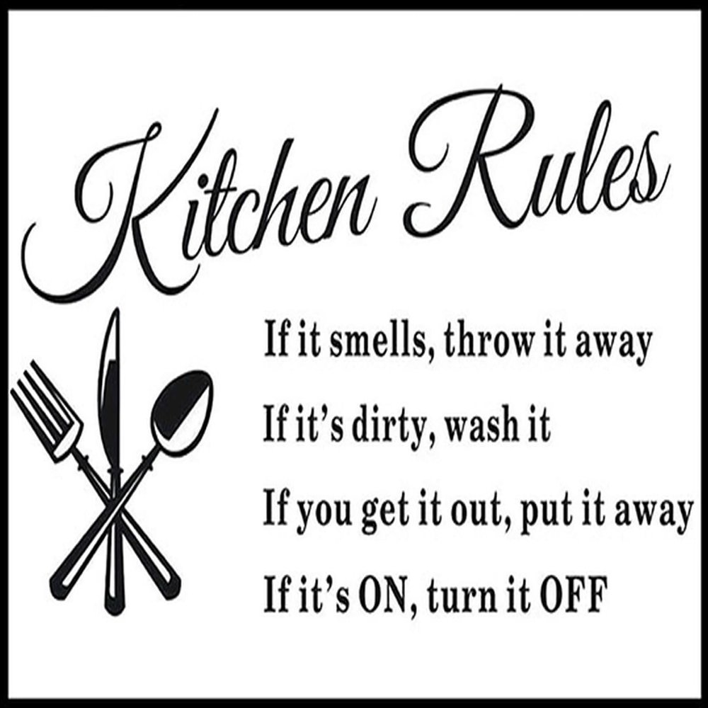 AGDeko Wooden Sign 40 x 30 cm, Kitchen Rules