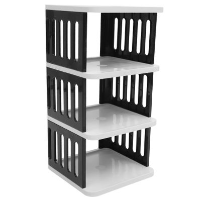 Cabilock Plastic 4-Tier Shoe Rack, Space-Saving Multifunctional Organizer for Hallways and Narrow Entryways