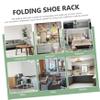 Cabilock Plastic 4-Tier Shoe Rack, Space-Saving Multifunctional Organizer for Hallways and Narrow Entryways view 3