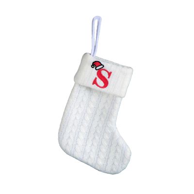 Fillable Santa Stocking with 26 Letters, Christmas Fireplace Stocking, Personalized Hanging Christmas Stocking (S, One Size)