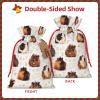 Christmas Drawstring Gift Bags with Guinea Pig Print view 2