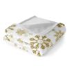 Chickwin Christmas Snowflake Flannel Fleece Throw Blanket, 31.5 x 47.24 in, Golden Snowflake A view 3