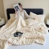 Baketron Rabbit Plush Faux-Fur Fleece Blanket, Khaki, 180 x 200 cm view 2