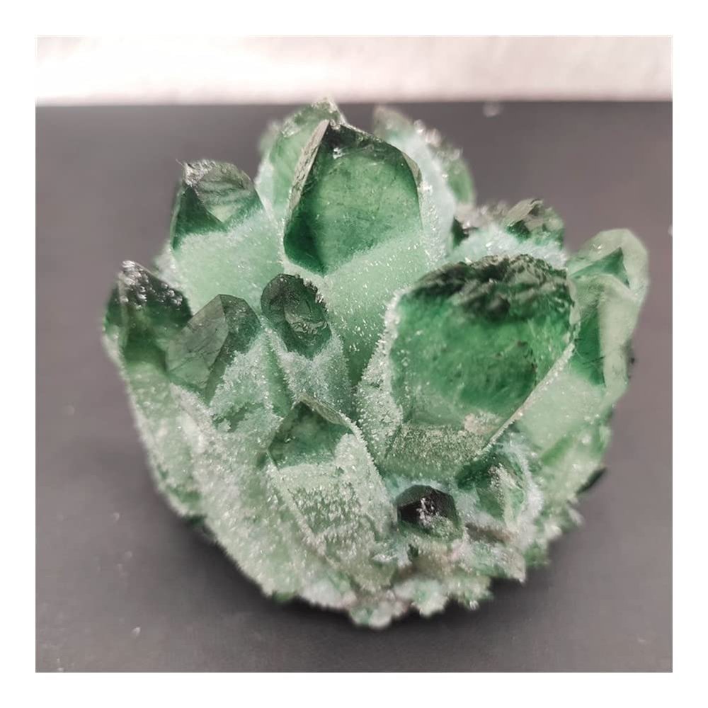 1 Pc 300–900 g Natural Green Phantom Quartz Crystal Cluster Rough Stone for Home and Office Decor, HEPBAK (Size: 300–400 g)