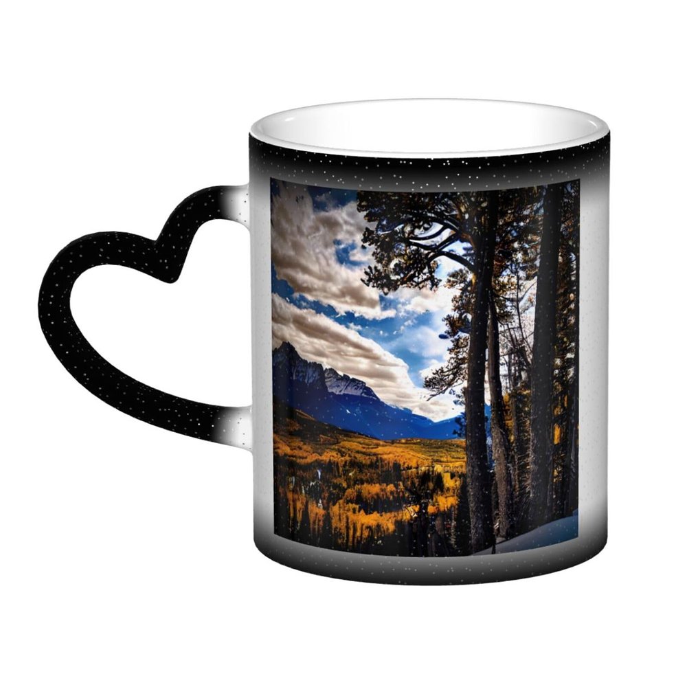 Rocky Mountain Range Birthday Gift for Men, Husbands & Grandpas, Ceramic Heat-Sensitive Coffee Mug