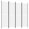 ZQQLVOO 4-Panel Bedroom Room Divider, White Fabric, 200 x 180 cm view 2