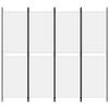 ZQQLVOO 4-Panel Bedroom Room Divider, White Fabric, 200 x 180 cm view 3