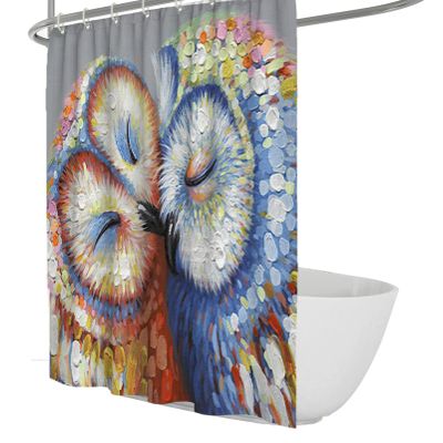 Wewoo Home Cute Owl Pair Shower Curtain Set, 120 x 210 cm