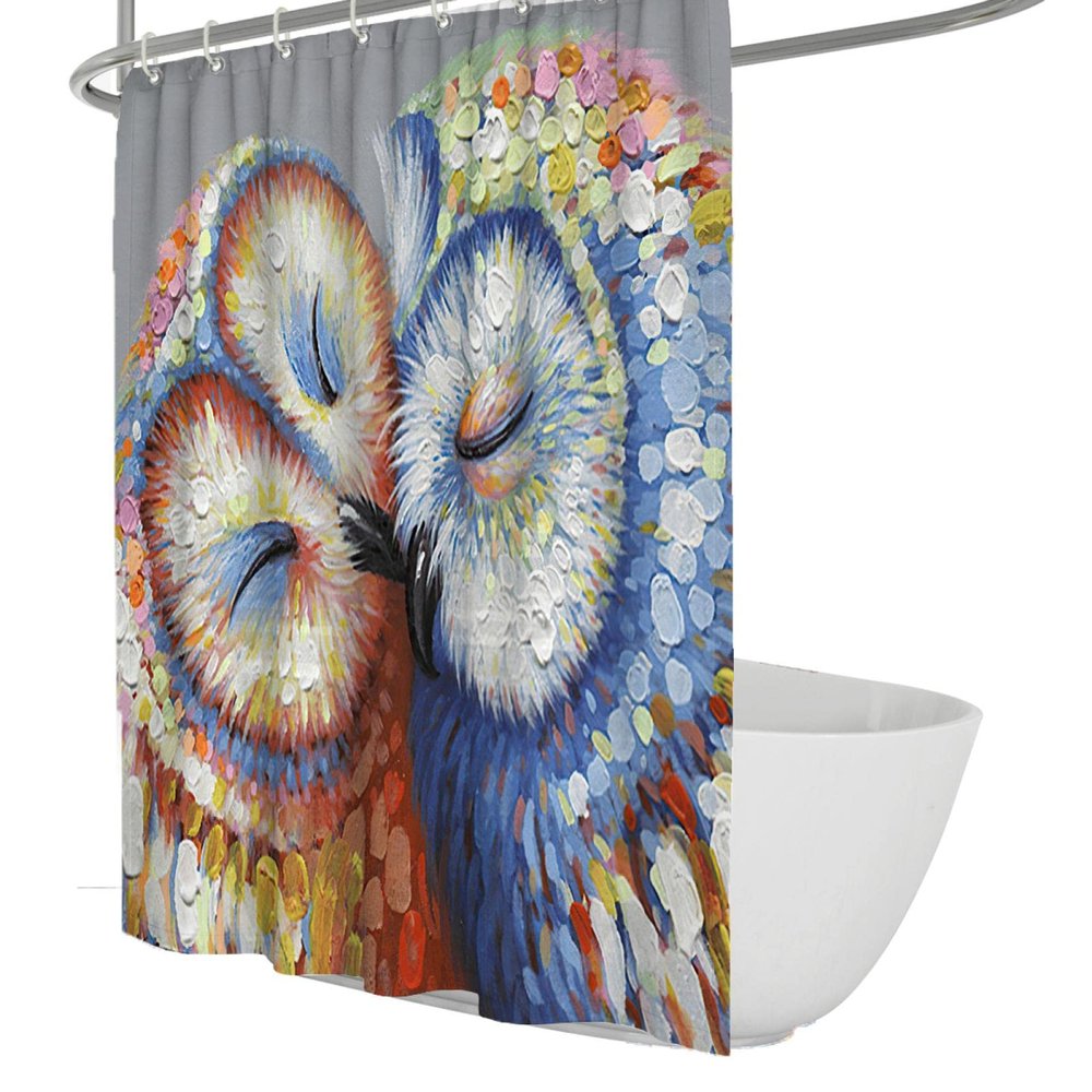 Wewoo Home Cute Owl Pair Shower Curtain Set, 120 x 210 cm