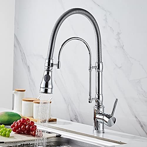 Chrome Pull-Out Kitchen Sink Faucet