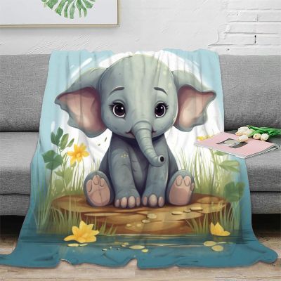 Cute Elephant Fleece Throw Blanket, Super Soft, 50 x 60 in (127 x 152 cm)