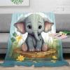 Cute Elephant Fleece Throw Blanket, Super Soft, 50 x 60 in (127 x 152 cm) view 1