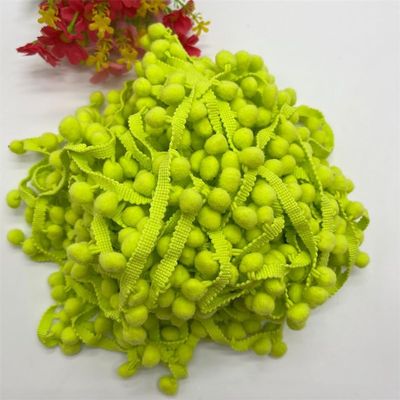 SYSUII 20-Yard Pom-Pom Trim with Tassels, Green #2
