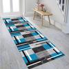 Washable Non-Slip Hallway Runner Rug, Gray/White/Blue, 80 x 400 cm view 2