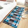 Washable Non-Slip Hallway Runner Rug, Gray/White/Blue, 80 x 400 cm view 3
