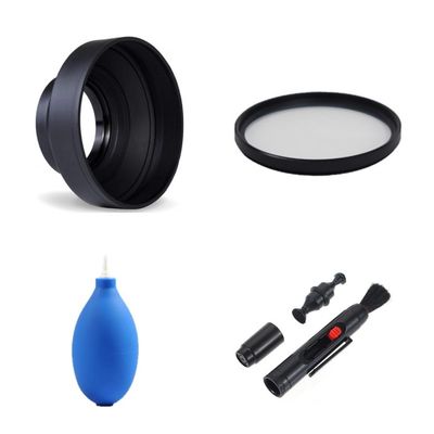 58 mm Camera Lens Accessory Set with 3-Stage Folding Hood, MC UV Filter and Cleaning Kit for Fujifilm X-T30/X-T20/X-T10 with Fujinon XF 18-55 mm F2.8-4 R LM OIS Lens