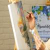 Figured'Art Paint by Numbers for Adults, Garden Fence and Flowers, DIY Kit, 40 x 50 cm, Unframed view 3