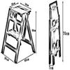 SZITW Folding Solid Wood Step Stool, 2 Steps, Light Brown view 3