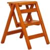 SZITW Folding Solid Wood 2-Step Ladder Chair, Multifunctional Wooden Step Stool, Foldable Plant Stand/Shoe Bench/Storage Shelf, Max. 150 kg/B view 1