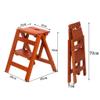 SZITW Folding Solid Wood 2-Step Ladder Chair, Multifunctional Wooden Step Stool, Foldable Plant Stand/Shoe Bench/Storage Shelf, Max. 150 kg/B view 2