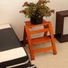 SZITW Folding Solid Wood 2-Step Ladder Chair, Multifunctional Wooden Step Stool, Foldable Plant Stand/Shoe Bench/Storage Shelf, Max. 150 kg/B view 3
