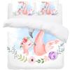 Flamingos with Flower Crowns Duvet Cover Set, Double Bed, 3-Piece view 2